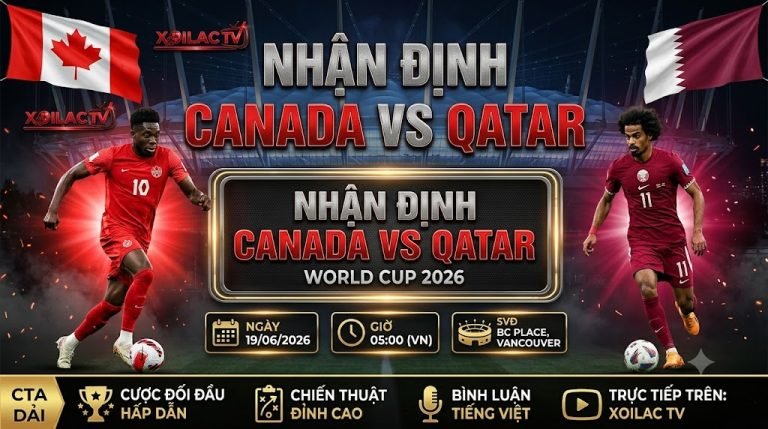 Nhận định soi kèo bóng đá trận Canada vs Qatar World Cup 2026 trên Xoilac TV