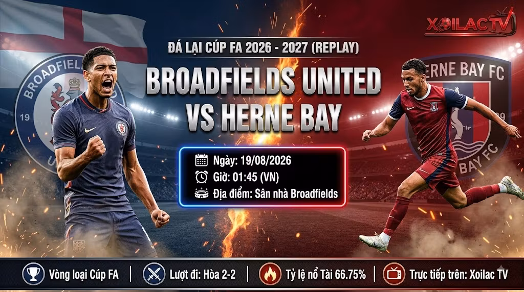 Nhận định Broadfields United vs Herne Bay (01:45, 19/08/2026): Đá lại sinh tử