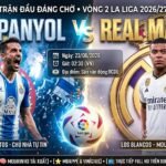 Nhận định trận đấu Espanyol vs Real Madrid vòng 2 La Liga, soi kèo cùng chuyên gia Xoilac TV.